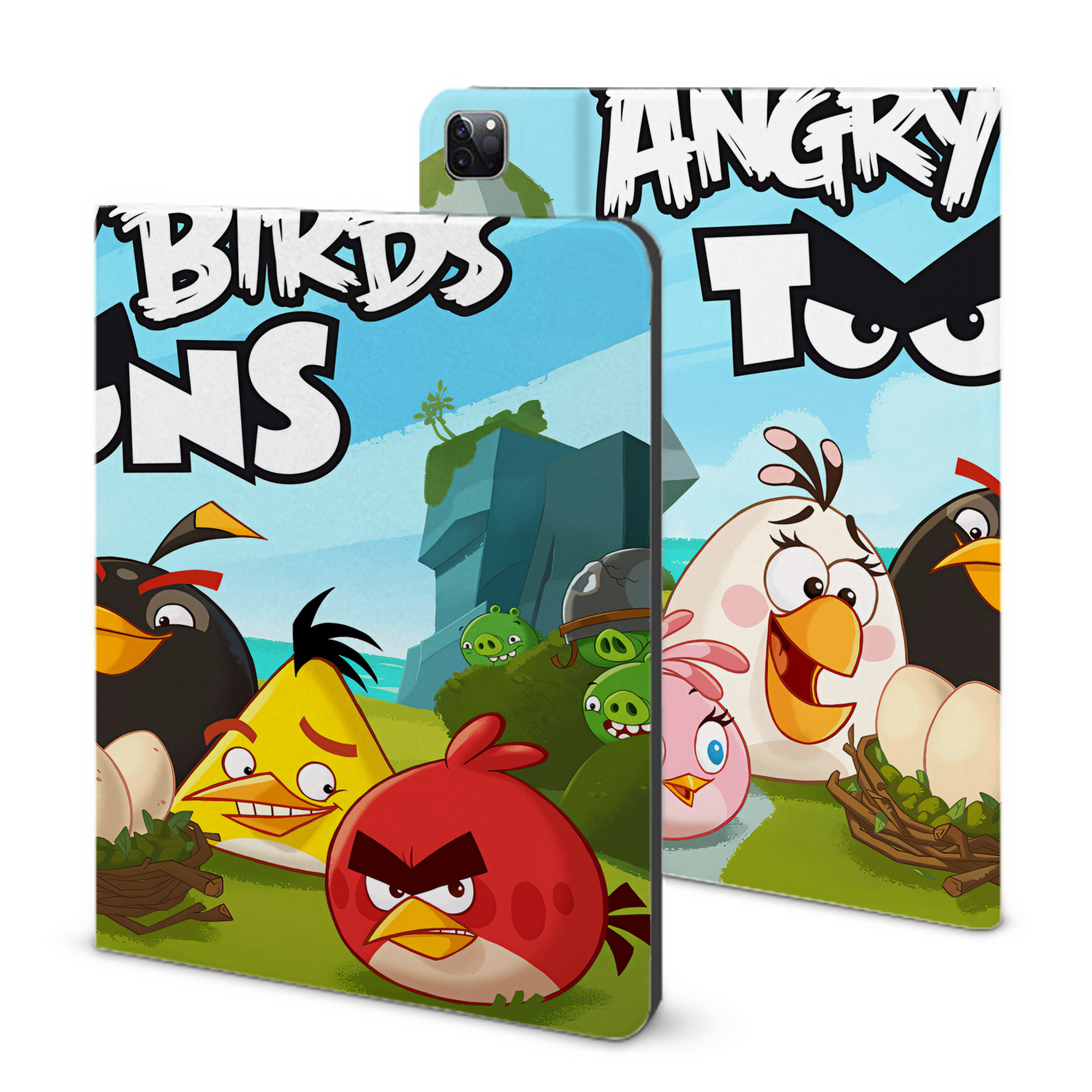 （画像用） Angry Birds アングリーバード IPad ケース ブック型 PUレザー TPU 耐衝撃 軽量 薄型 ペン収納なし 全面保護 IPad 各モデル対応